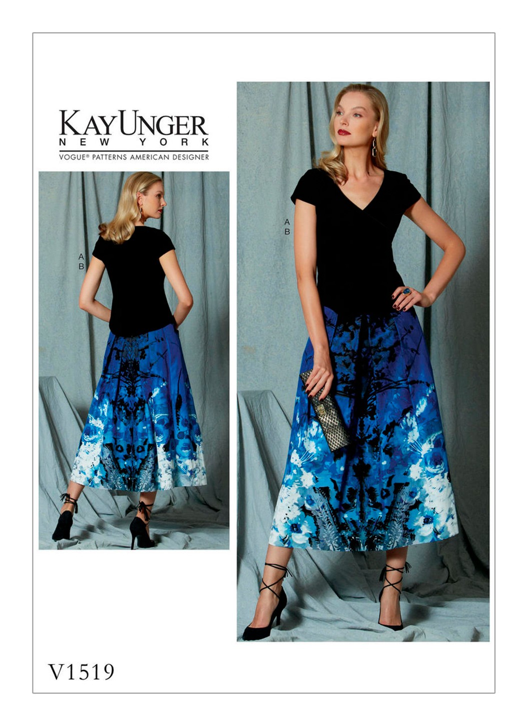 

Выкройка Vogue №1519 — Топ, юбка от Kay Unger