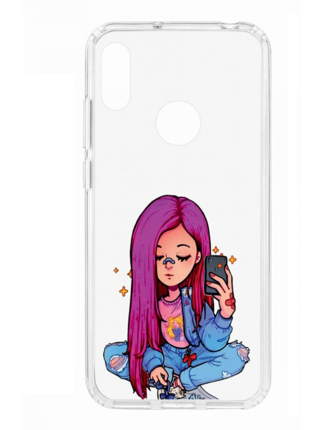 Чехол для смартфона Huawei Y6 2019 КRUЧЕ Print прозрачный с принтом