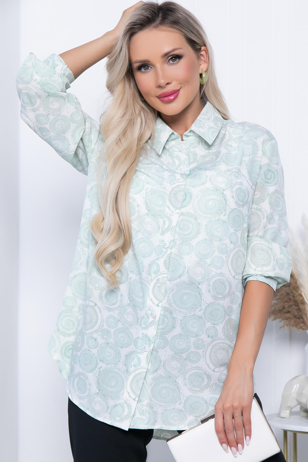 Блуза женская LT Collection Алеста зеленая 48 RU