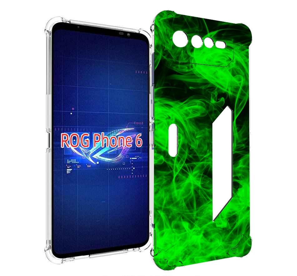 

Чехол MyPads зеленый-дымок для Asus ROG Phone 6, Прозрачный, Tocco