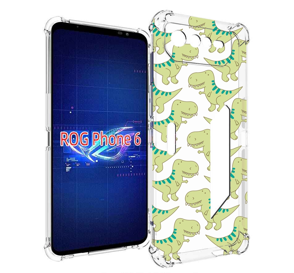 

Чехол MyPads зеленые-динозаврики для Asus ROG Phone 6, Прозрачный, Tocco