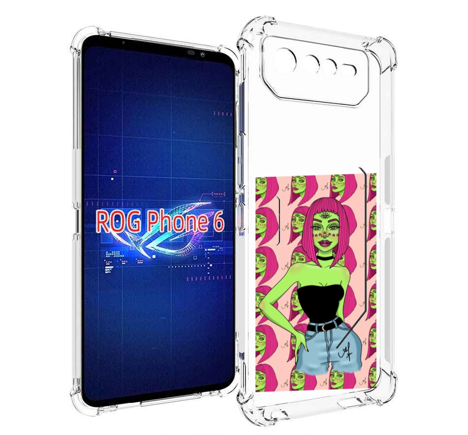 

Чехол MyPads зеленая-девушка-с-глазом женский для Asus ROG Phone 6, Прозрачный, Tocco