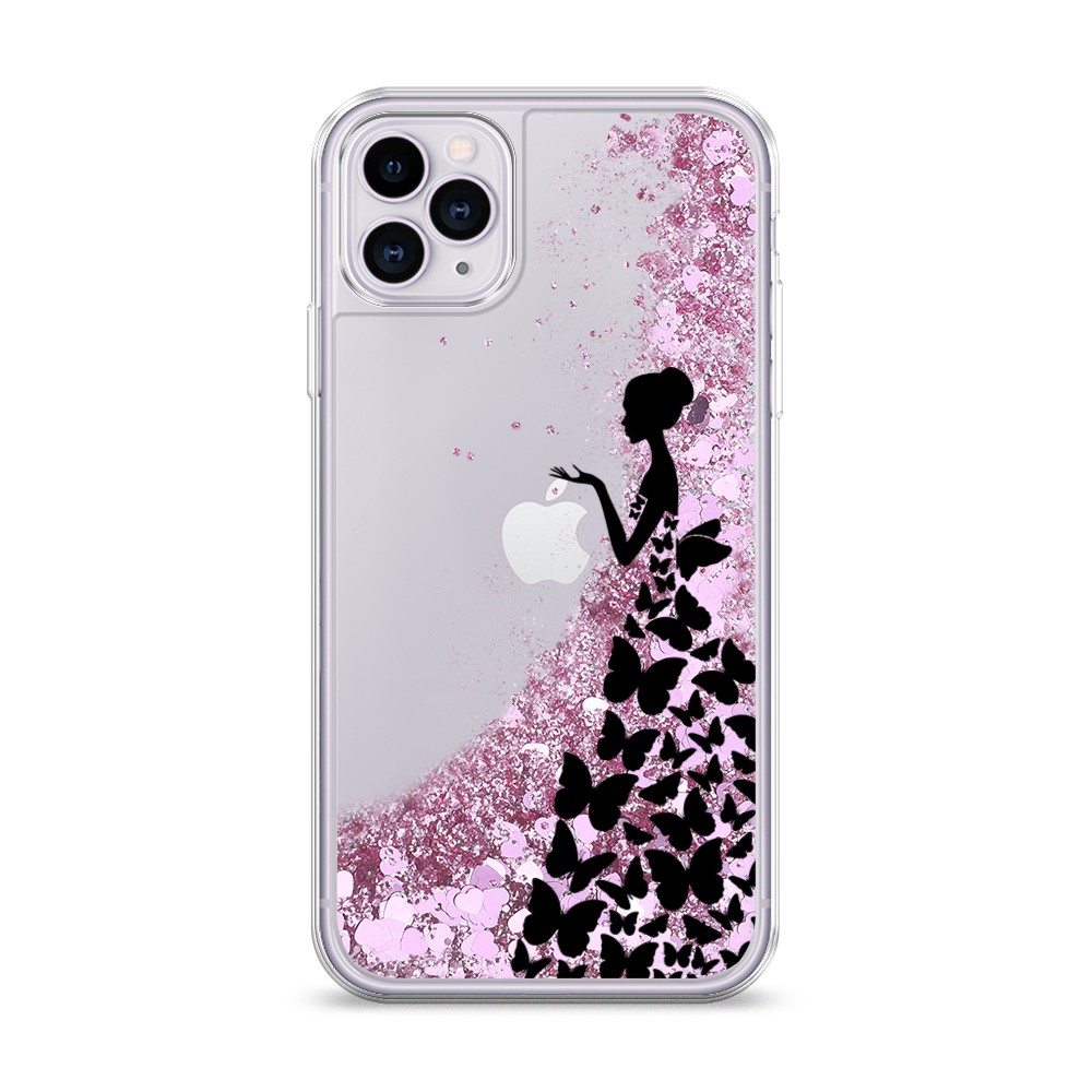 

Жидкий чехол с блестками "Дама в бабочках" на Apple iPhone 11 Pro Max, 12294-1