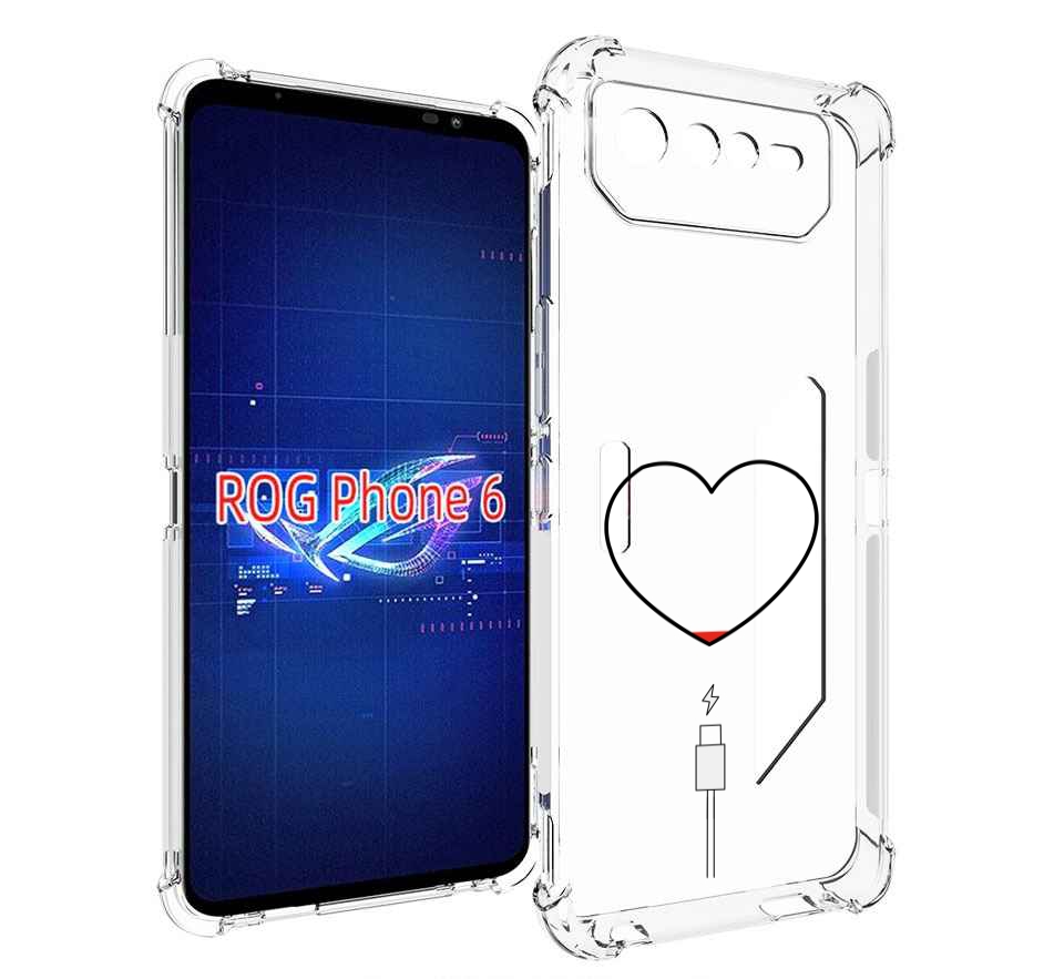 

Чехол MyPads зарядка-сердца для Asus ROG Phone 6, Прозрачный, Tocco