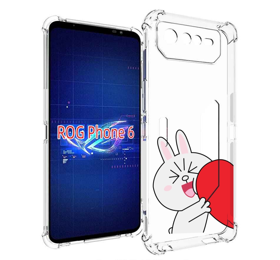 

Чехол MyPads зайчик-с-полуседрцем для Asus ROG Phone 6, Прозрачный, Tocco