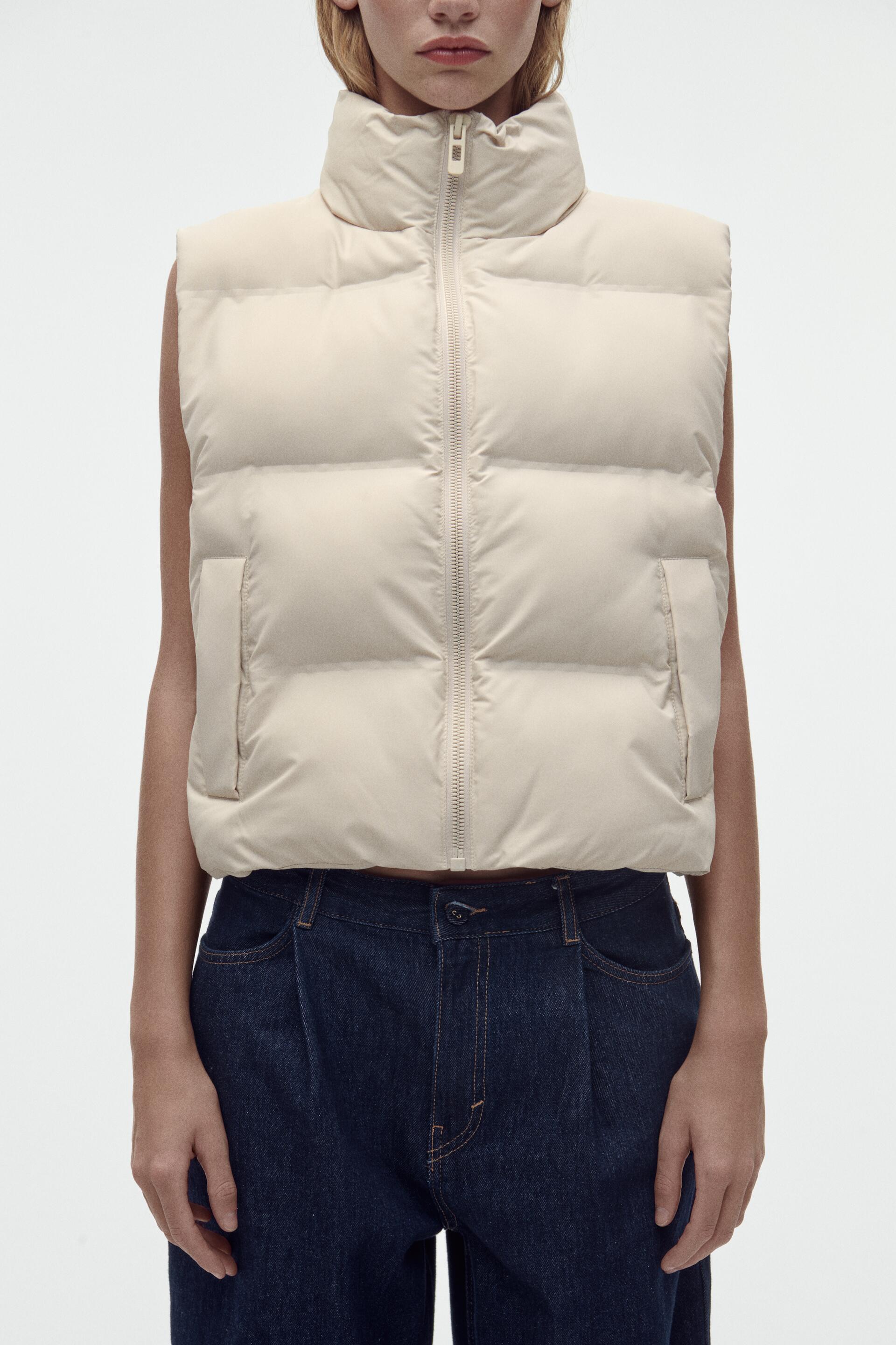 

Утепленный жилет женский ZARA 03046242 белый S (доставка из-за рубежа), 03046242