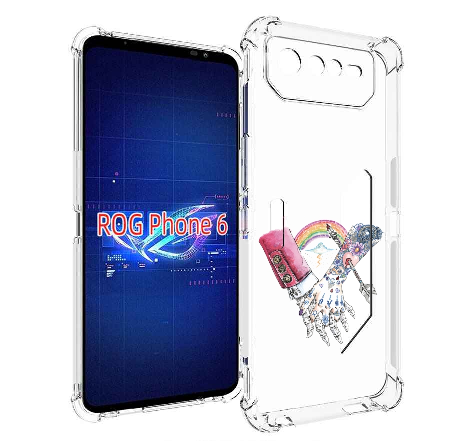 

Чехол MyPads абстракция руки в татуировках для Asus ROG Phone 6, Прозрачный, Tocco