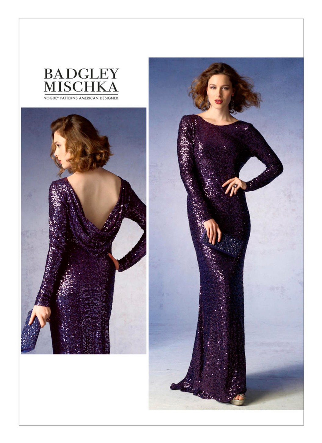 

Выкройка Vogue №1374 — Вечернее платье с глубоким вырезом сзади от Badgley Mischka