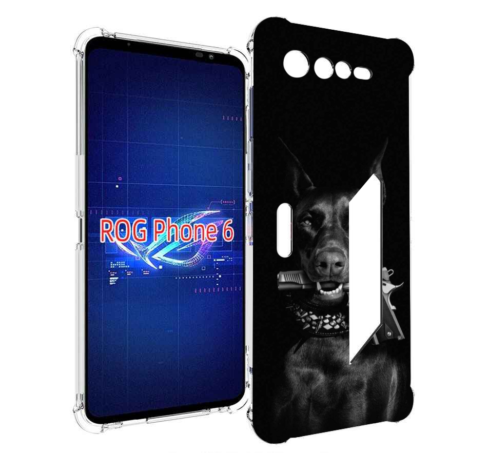 

Чехол MyPads доберман мужской для Asus ROG Phone 6, Прозрачный, Tocco
