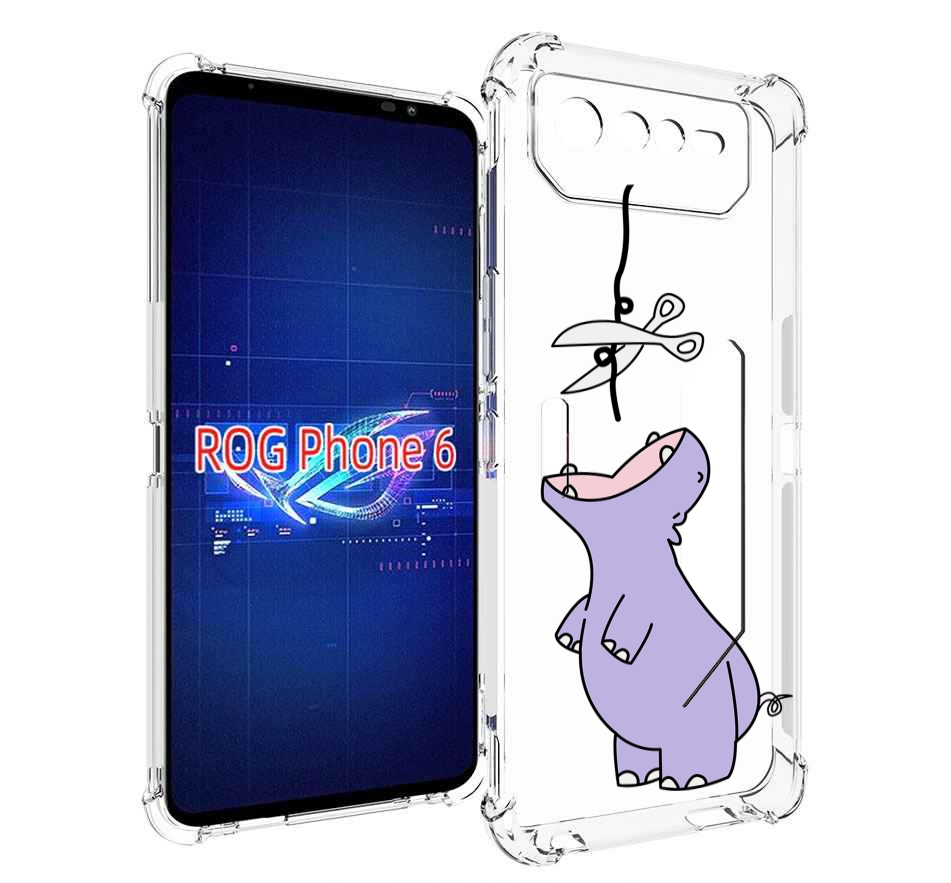 

Чехол MyPads динозаврик-фиолетовый для Asus ROG Phone 6, Прозрачный, Tocco