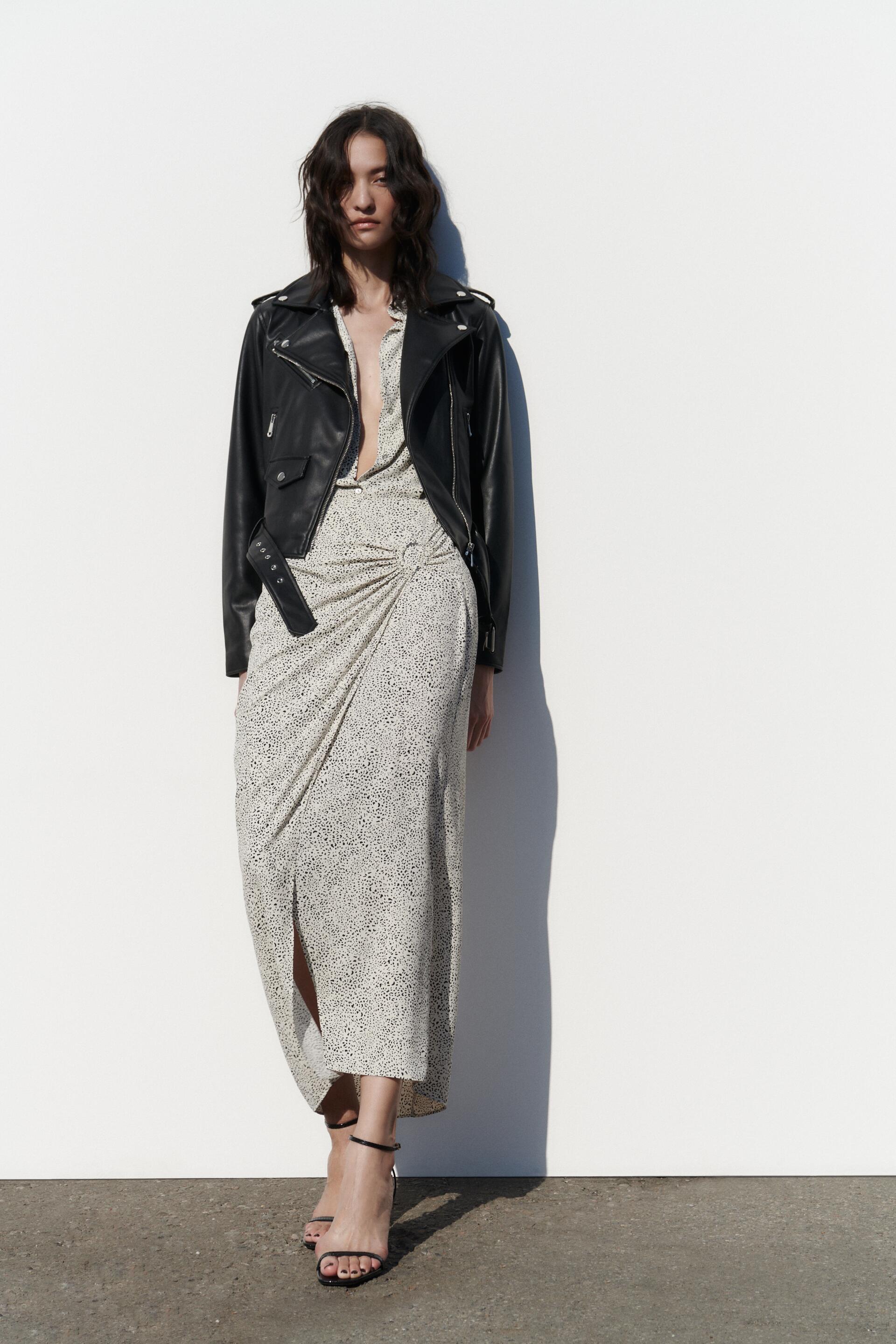 

Кожаная куртка женская ZARA 03046060 черная M (доставка из-за рубежа), 03046060