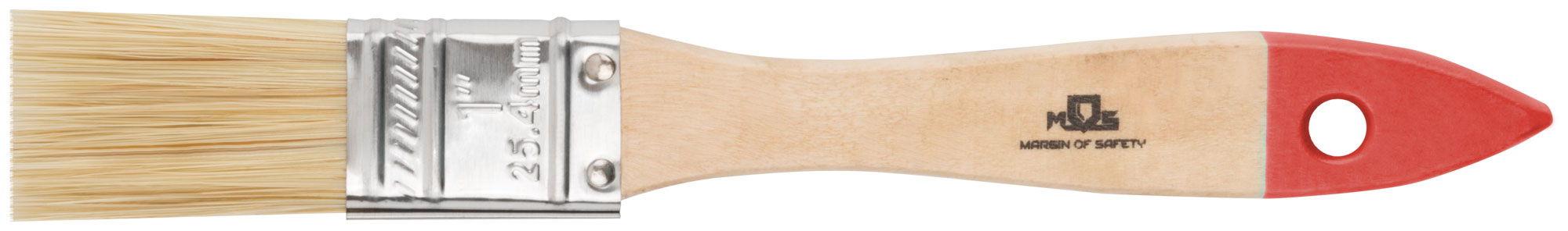 MOS  Кисть флейцевая, натур. cветлая щетина, деревянная ручка  1 (25 мм)