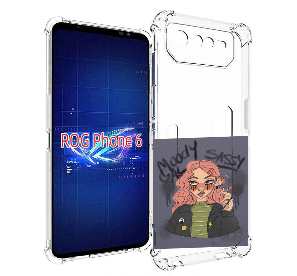 

Чехол MyPads дерзкое-настроение женский для Asus ROG Phone 6, Прозрачный, Tocco