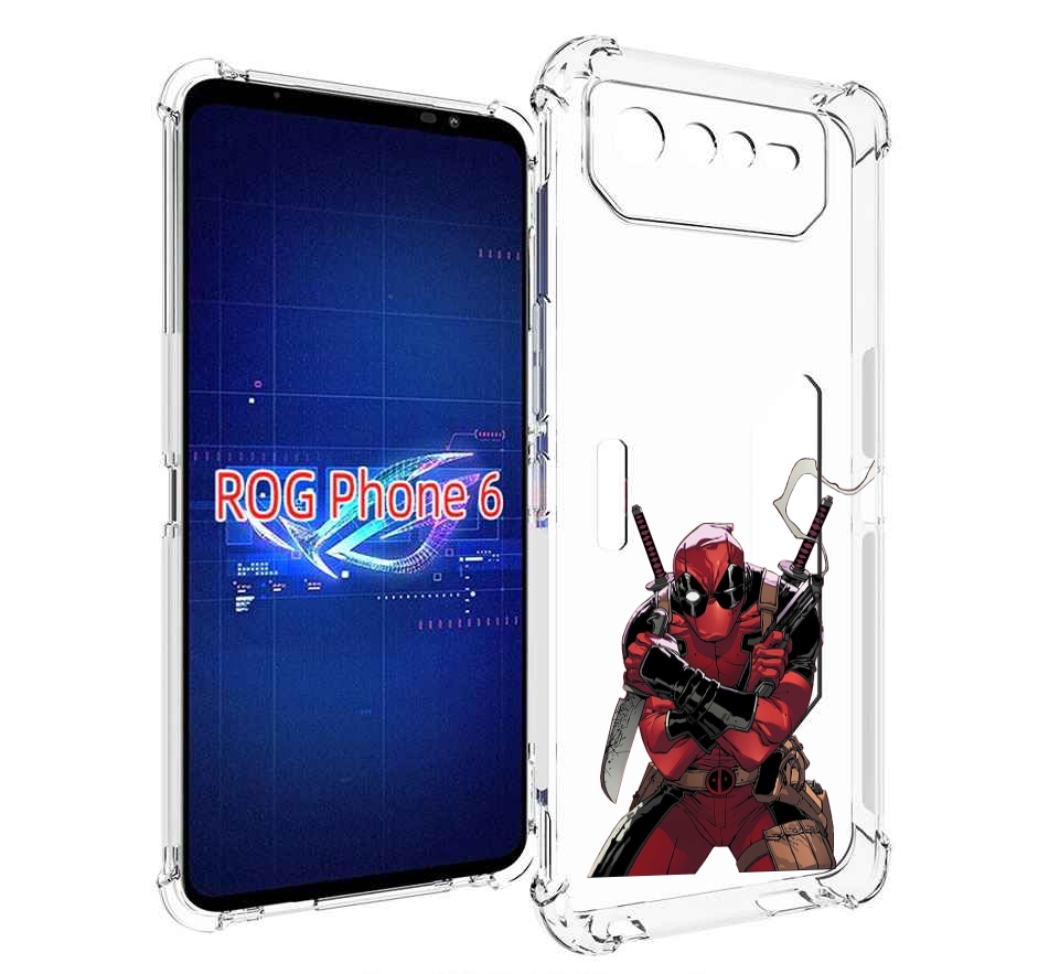 Чехол MyPads дедпул-подмигивает для Asus ROG Phone 6