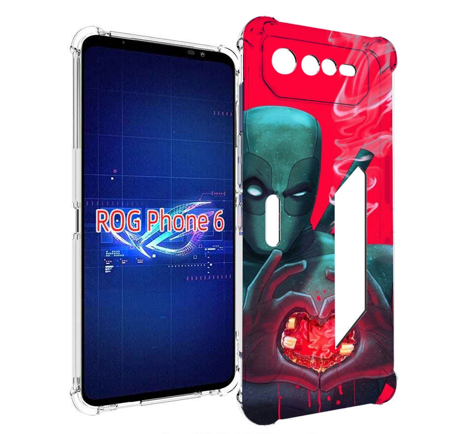 

Чехол MyPads дедпул-в-сердце для Asus ROG Phone 6, Прозрачный, Tocco