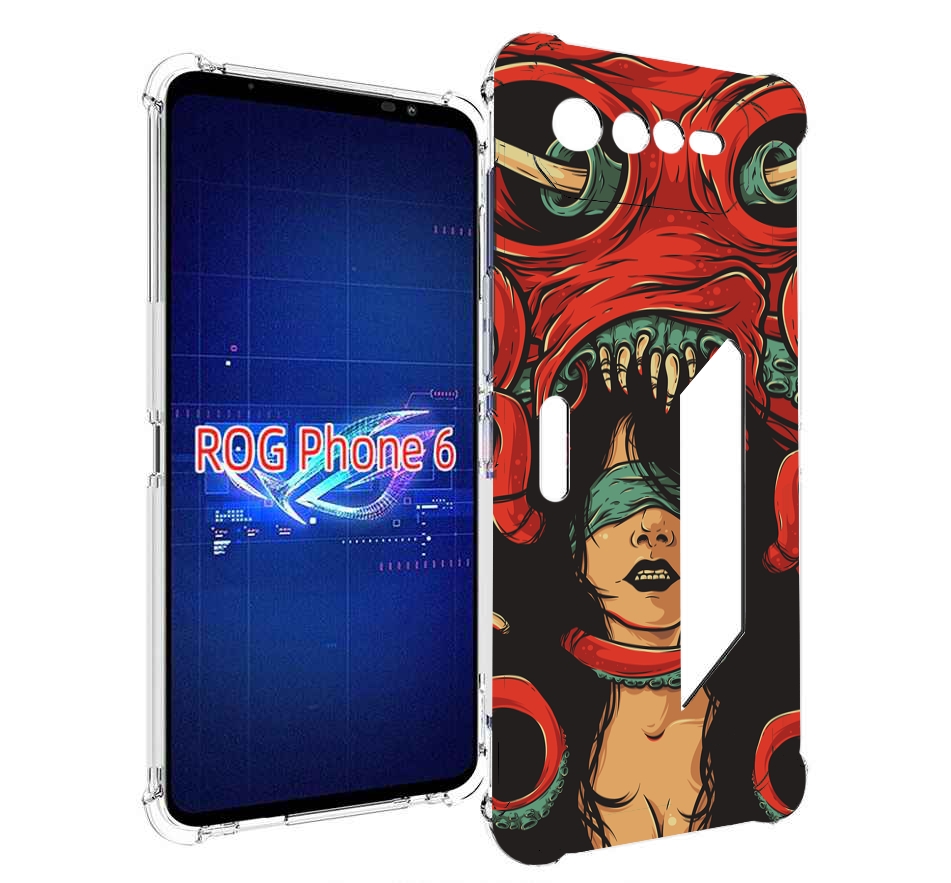 

Чехол MyPads девушку-съедает-осьминог для Asus ROG Phone 6, Прозрачный, Tocco