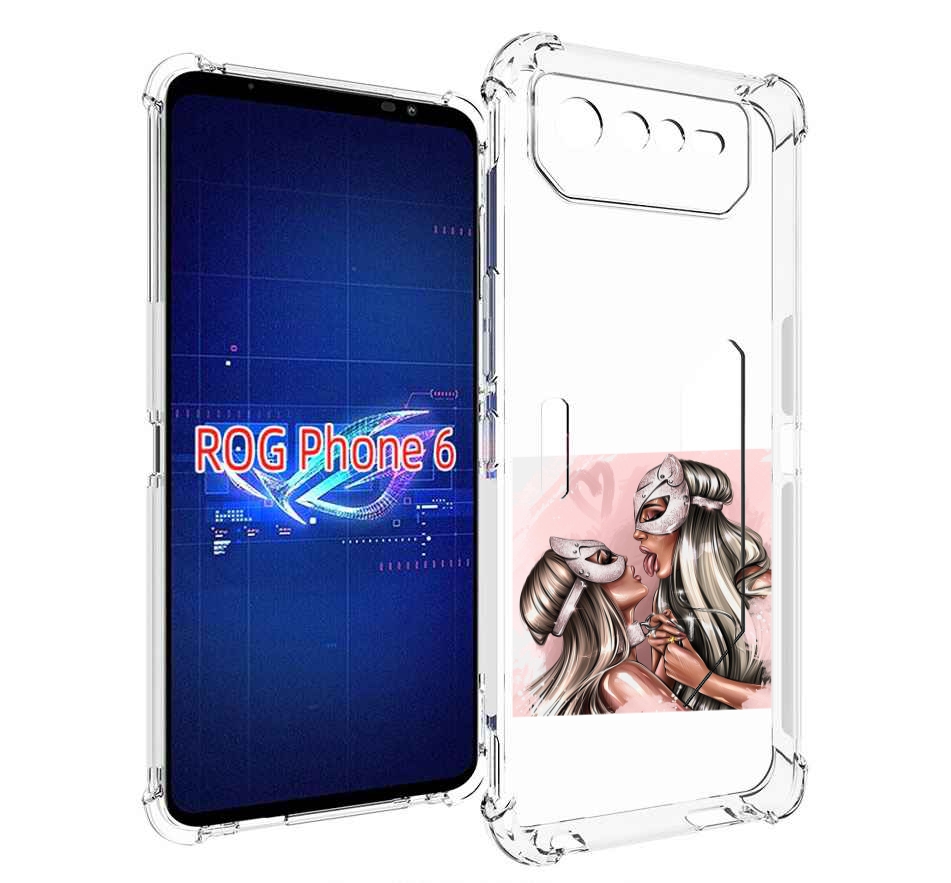 

Чехол MyPads девушки-поцелуй женский для Asus ROG Phone 6, Прозрачный, Tocco