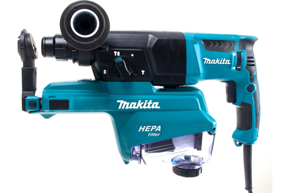 фото Makita hr2652 перфоратор,sds+,800вт,3реж,2.9дж,0-4600у\м,3.0кг,чем,комплект д\сбора пыли с