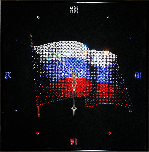 

Интерьерные часы Флаг России 2320 40х40 см 1977 кристаллов, настенные часы