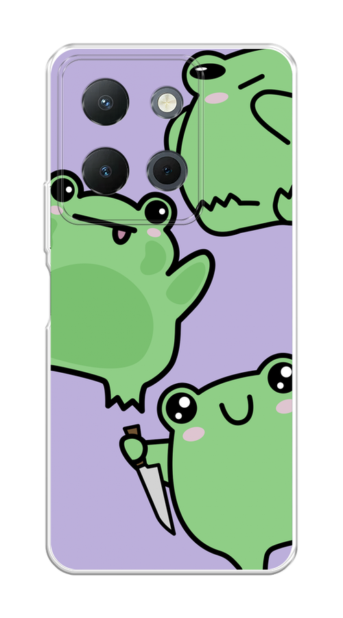 

Чехол на Vivo Y36 4G "Опасные лягушата", Фиолетовый;зеленый;черный, 269250-1