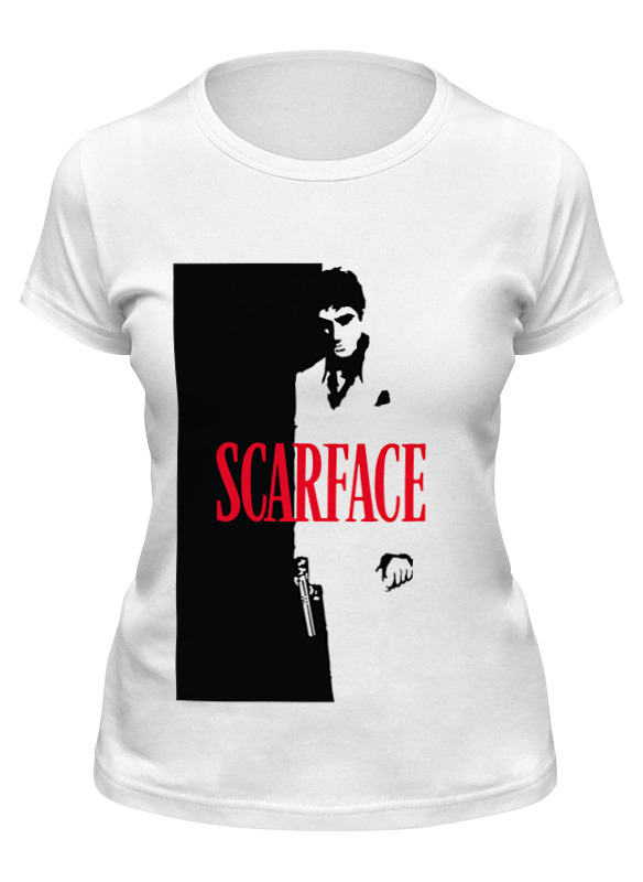 

Футболка женская Printio Лицо со шрамом (scarface) белая S, Белый, Лицо со шрамом (scarface)