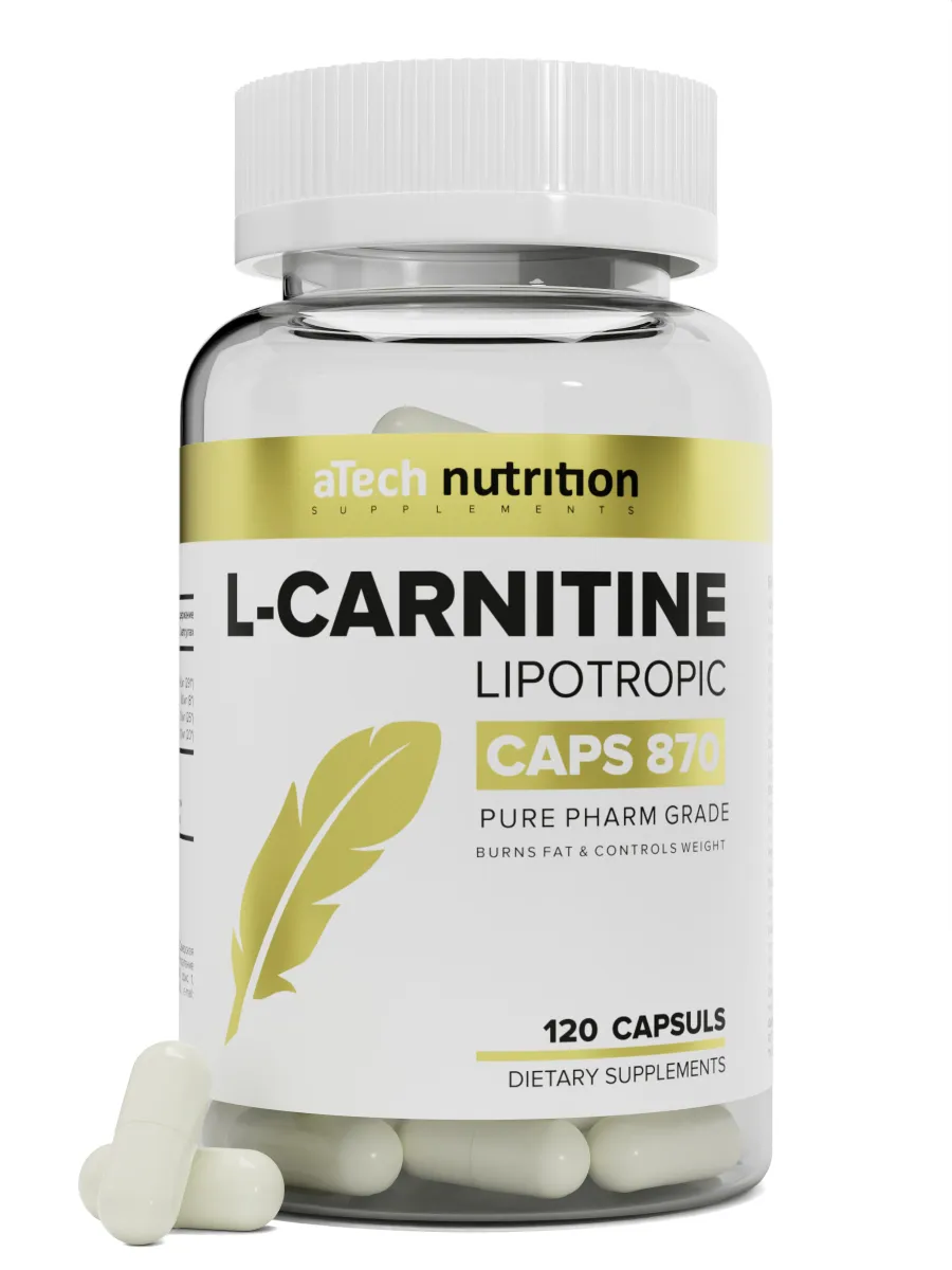 фото L-carnitine "lipotropic" l- карнитин atech nutrition 120 капсул