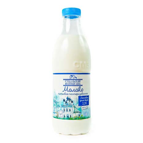 фото Молоко 2,5% пастеризованное 930 мл суздальский молочный завод бзмж