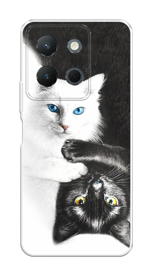 

Чехол на Vivo Y36 4G "Коты Инь-Янь", Черный;белый;голубой, 269250-1
