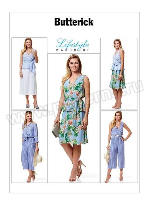 

Выкройка Butterick №6568 — Базовая летняя капсула: блузка, топ, юбка, комбинезон