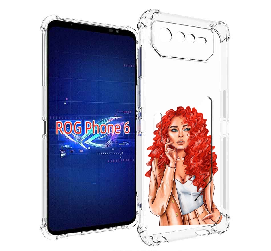 

Чехол MyPads девушка-с-яркими-волосами женский для Asus ROG Phone 6, Прозрачный, Tocco