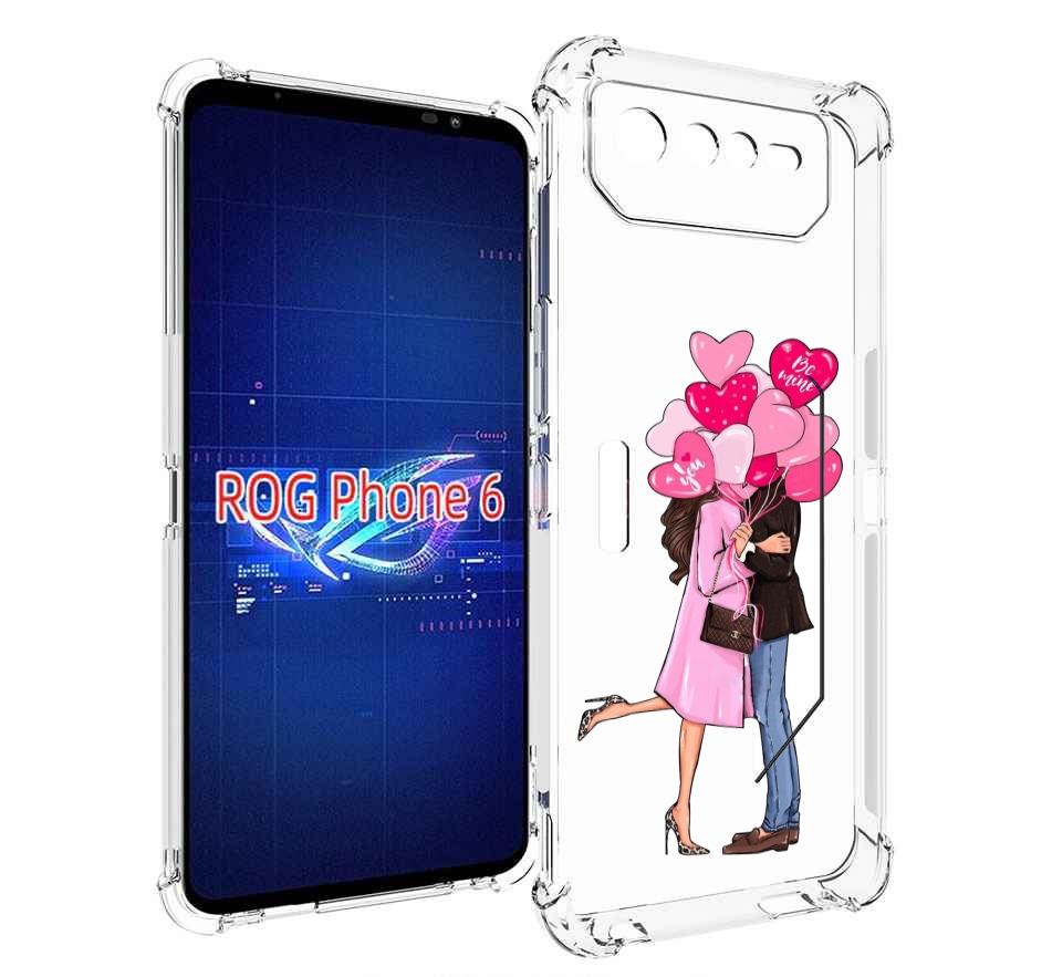 

Чехол MyPads девушка-с-парнем-сердечки женский для Asus ROG Phone 6, Прозрачный, Tocco