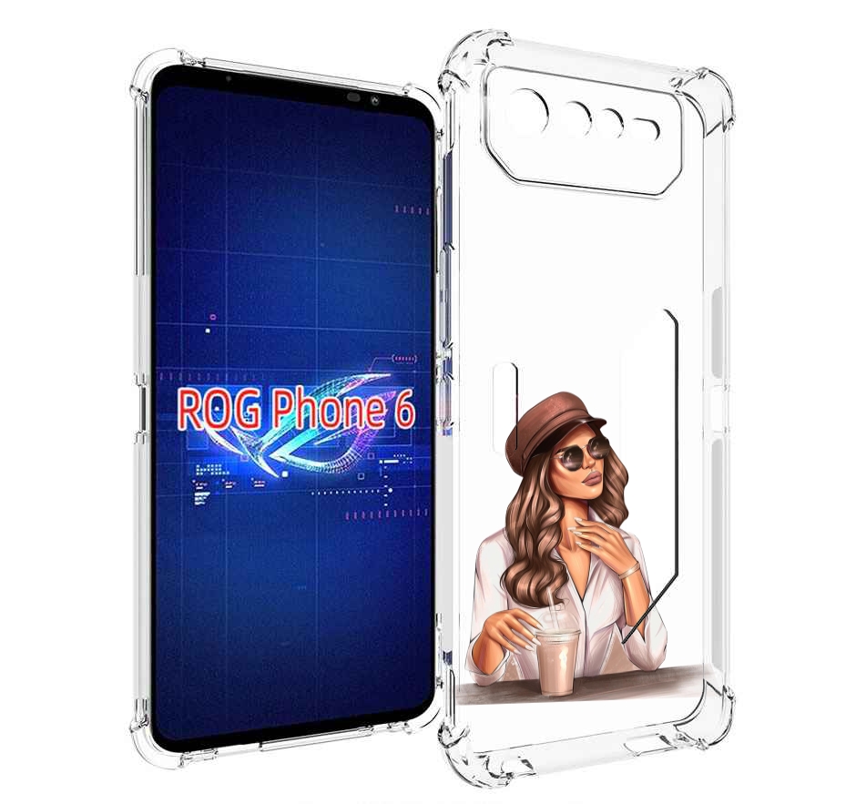 

Чехол MyPads девушка-с-милкшейком женский для Asus ROG Phone 6, Прозрачный, Tocco