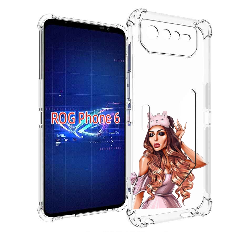 

Чехол MyPads девушка-с-маской-для-сна женский для Asus ROG Phone 6, Прозрачный, Tocco