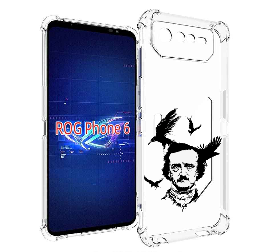 

Чехол MyPads Эдгар Аллан черно белый для Asus ROG Phone 6, Прозрачный, Tocco