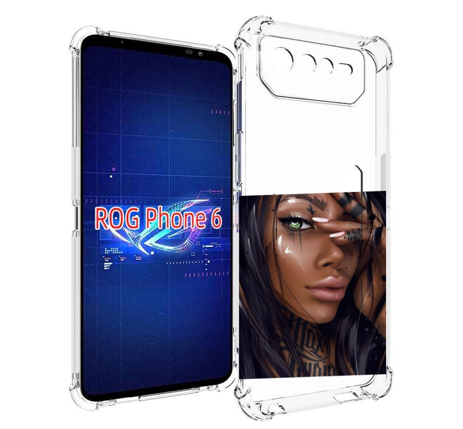 

Чехол MyPads девушка-с-зелеными-глазами-яркими для Asus ROG Phone 6, Прозрачный, Tocco