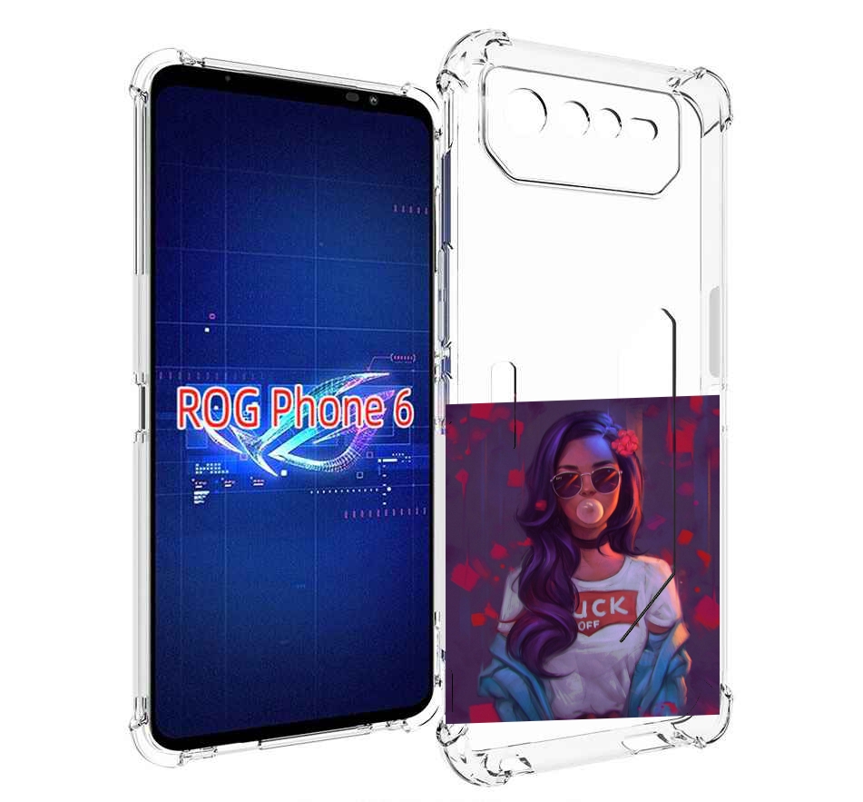 

Чехол MyPads девушка-с-жвачкой женской для Asus ROG Phone 6, Прозрачный, Tocco