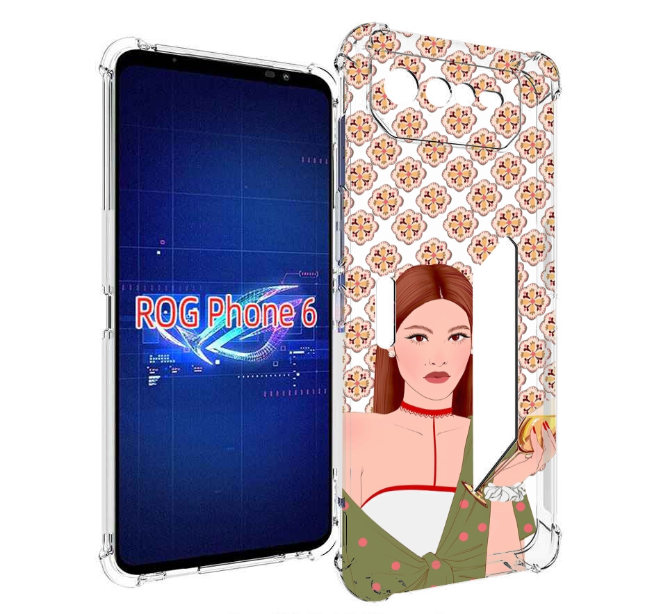 

Чехол MyPads девушка-с-вином-рисунок женский для Asus ROG Phone 6, Прозрачный, Tocco