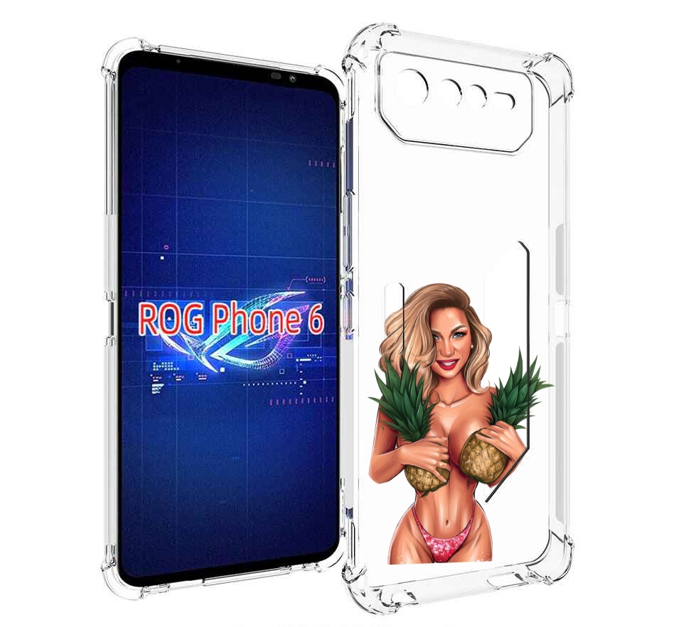 

Чехол MyPads девушка-с-ананасами женский для Asus ROG Phone 6, Прозрачный, Tocco