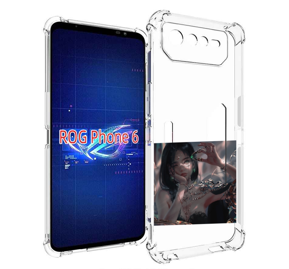 

Чехол MyPads девушка-с-алмазом для Asus ROG Phone 6, Прозрачный, Tocco