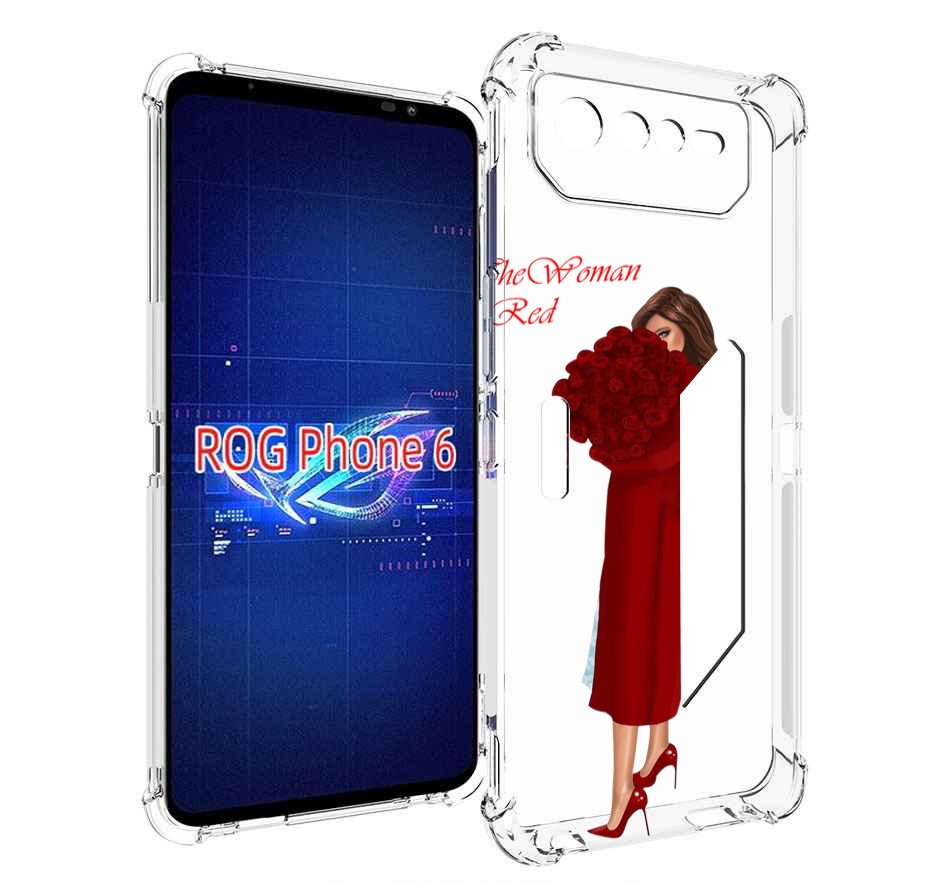 

Чехол MyPads девушка-полностью-в-красном женский для Asus ROG Phone 6, Прозрачный, Tocco
