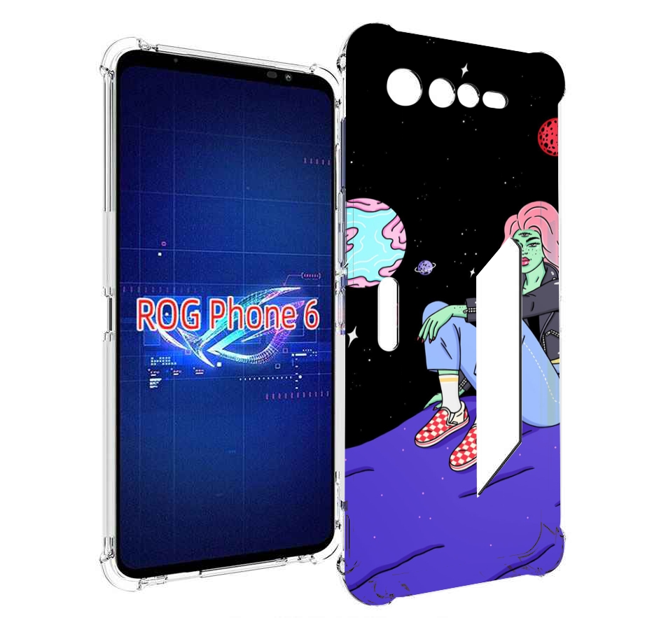

Чехол MyPads девушка-на-луне-мультик для Asus ROG Phone 6, Прозрачный, Tocco