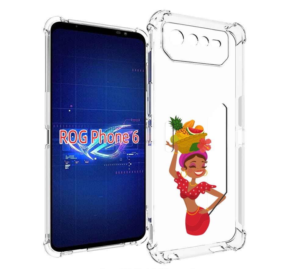 

Чехол MyPads девушка-мулатка для Asus ROG Phone 6, Прозрачный, Tocco
