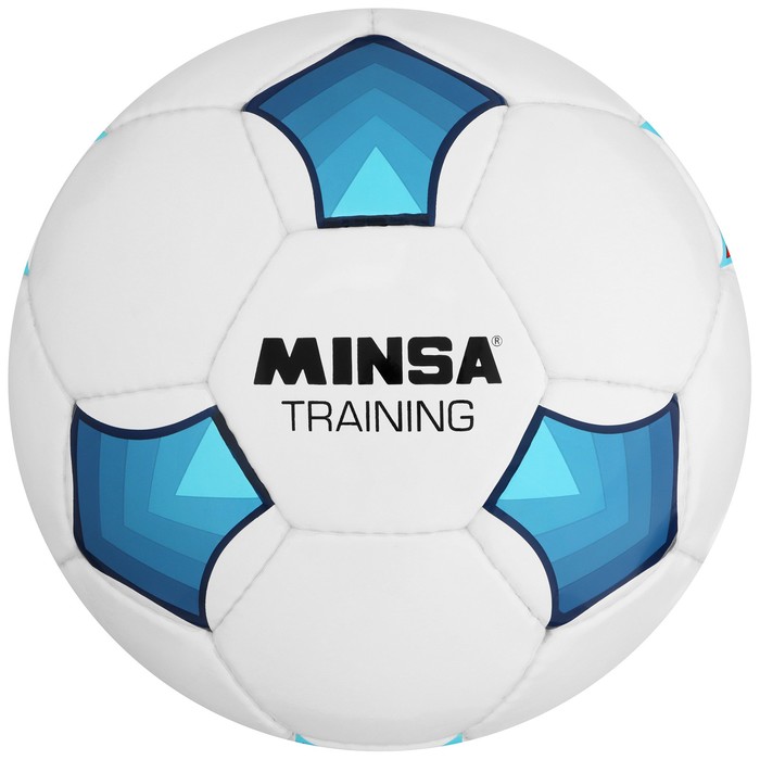 

Мяч футбольный MINSA Training, PU, ручная сшивка, размер, Белый;голубой;синий