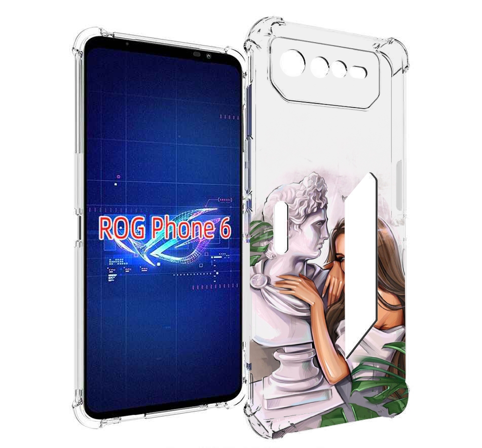 

Чехол MyPads девушка-модель-со-статуей женский для Asus ROG Phone 6, Прозрачный, Tocco