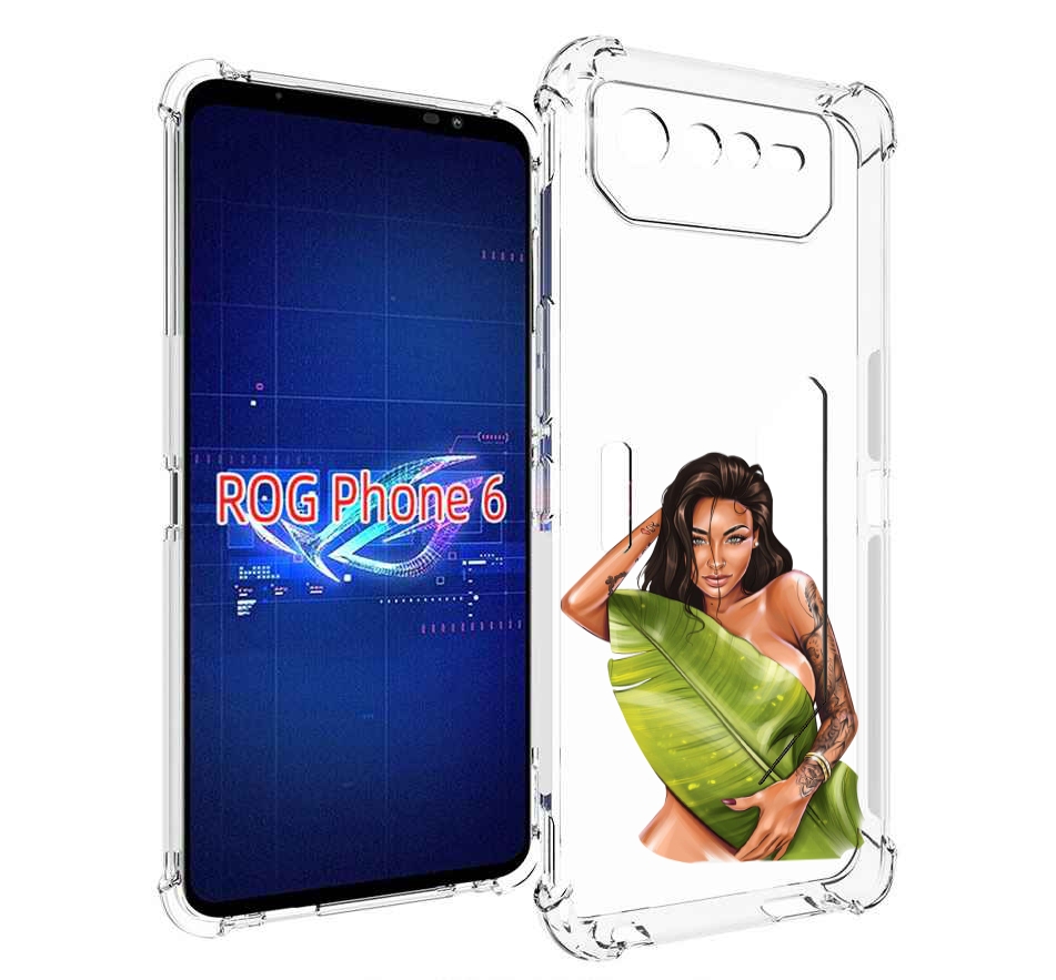 

Чехол MyPads девушка-модель-с-большим-листом женский для Asus ROG Phone 6, Прозрачный, Tocco