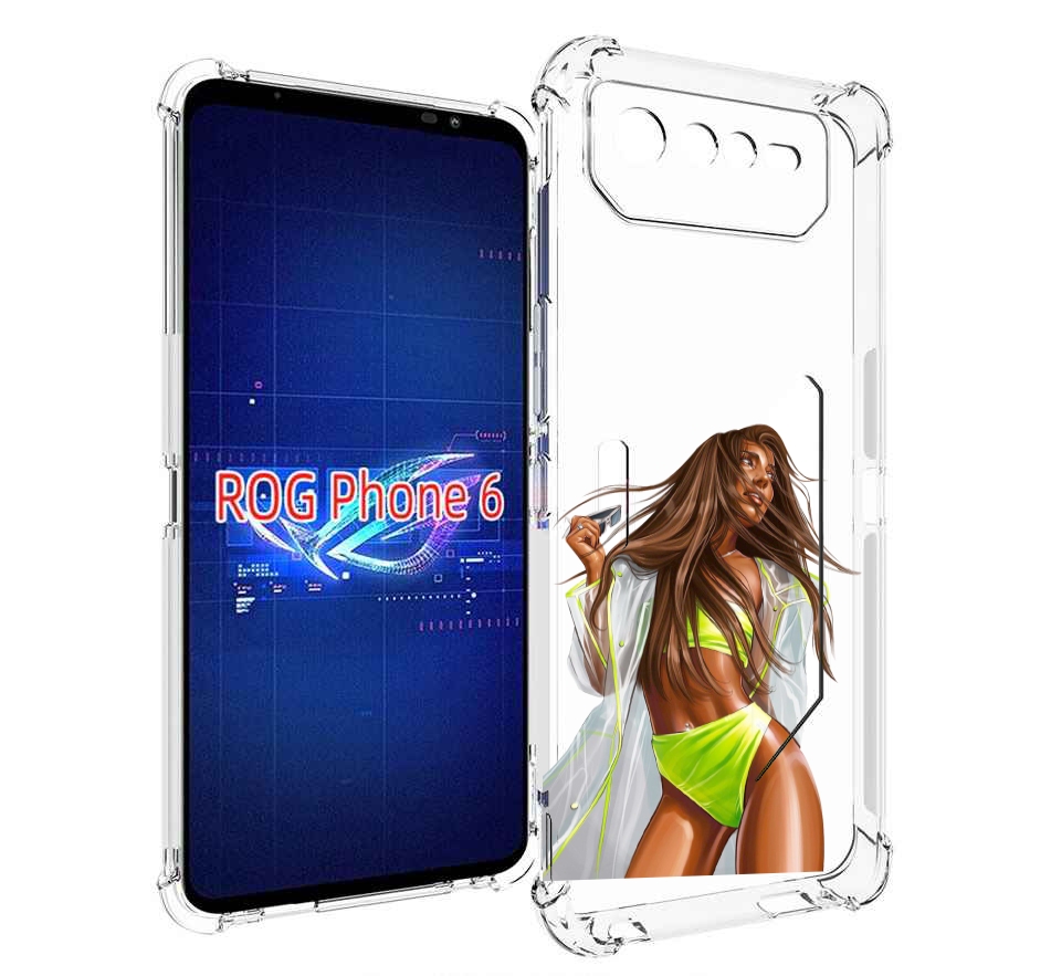 

Чехол MyPads девушка-модель-мулатка для Asus ROG Phone 6, Прозрачный, Tocco