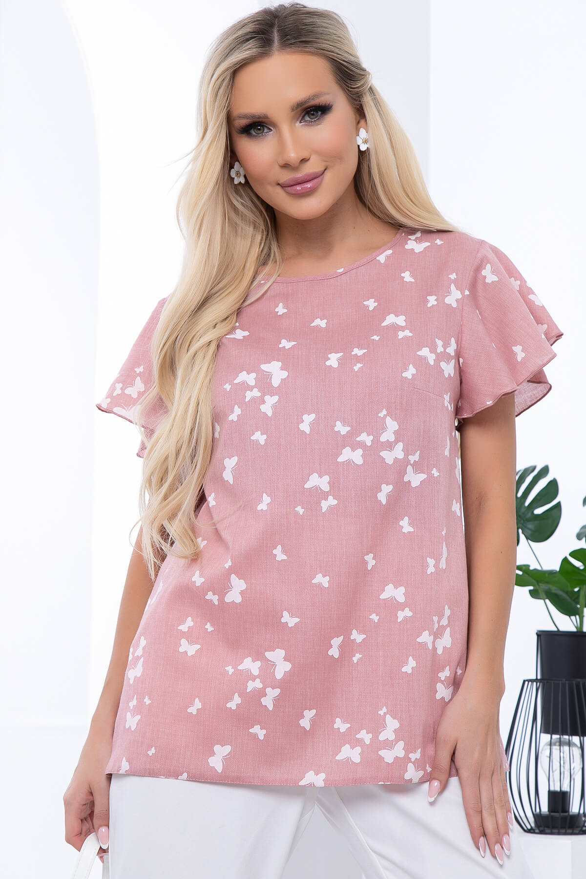 

Блуза женская LT Collection Гайана розовая 50 RU, Розовый, Гайана