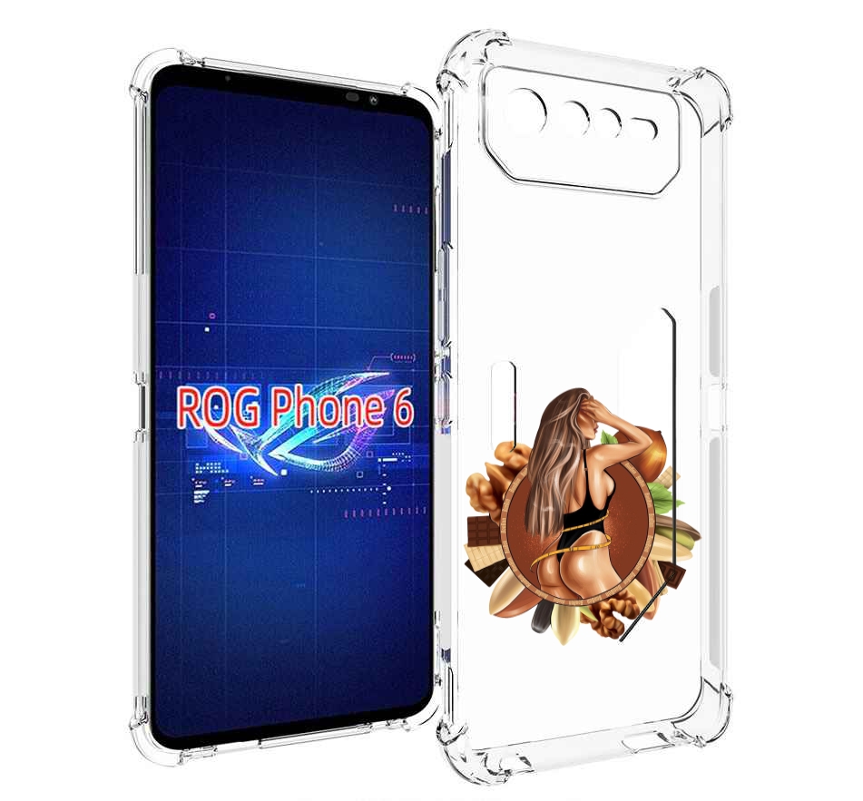 

Чехол MyPads девушка-в-черном-купальнике женский для Asus ROG Phone 6, Прозрачный, Tocco