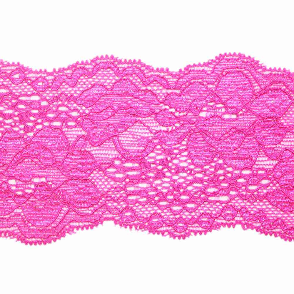 

Кружево эластичное уп 10 ярд ш 65 мм ярко-розовый