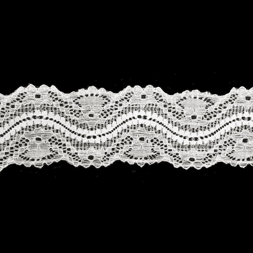 

Кружево эластичное (уп.10ярд)6564 ш.55 мм белый